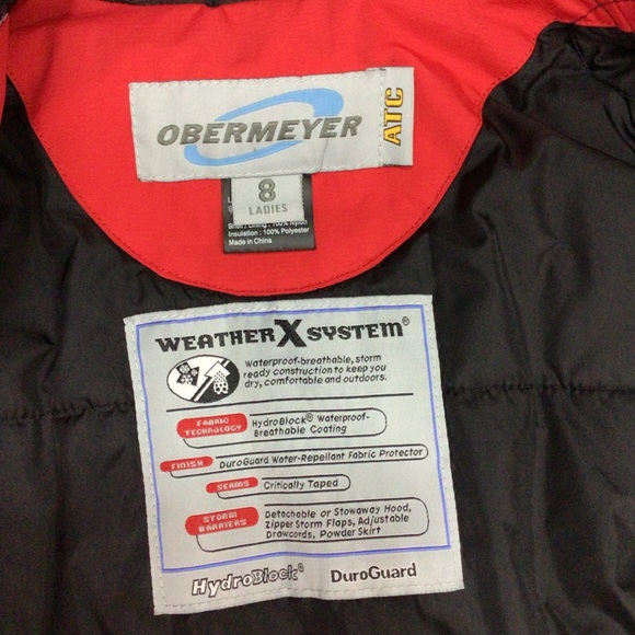 Vintage Obermeyer Womens Thermolite Active Ski Winter Coat Jacket Red Sz 8 - Picture 3 of 10